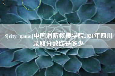 大丰中国消防救援学院2021年四川录取分数线是多少