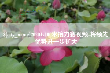 大丰20204x100米接力赛视频-将领先优势进一步扩大