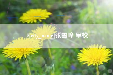 大丰张雪峰 军校