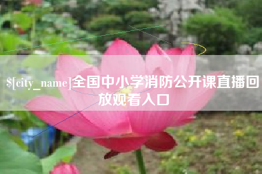 大丰全国中小学消防公开课直播回放观看入口