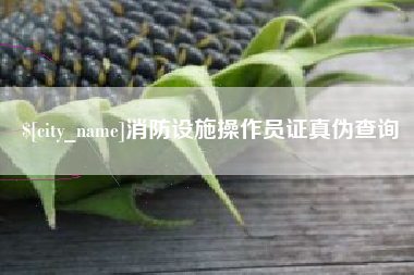 大丰消防设施操作员证真伪查询
