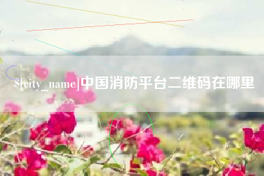 大丰中国消防平台二维码在哪里