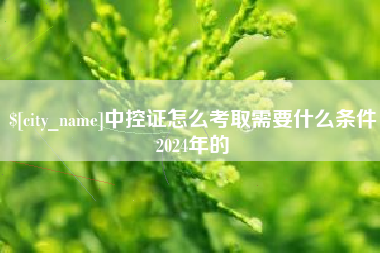 大丰中控证怎么考取需要什么条件2024年的