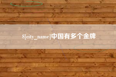 大丰中国有多个金牌