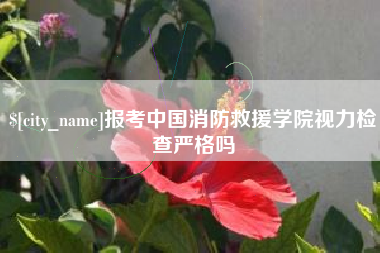 大丰报考中国消防救援学院视力检查严格吗