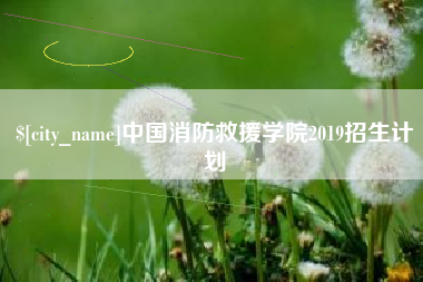 大丰中国消防救援学院2019招生计划