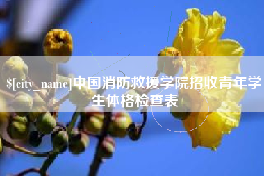 大丰中国消防救援学院招收青年学生体格检查表